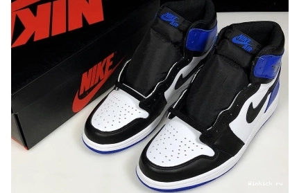 BLACK AIR JORDAN 1 MENS SPORT ROYAL-WHITE RETRO “FRAGMENT” 0907